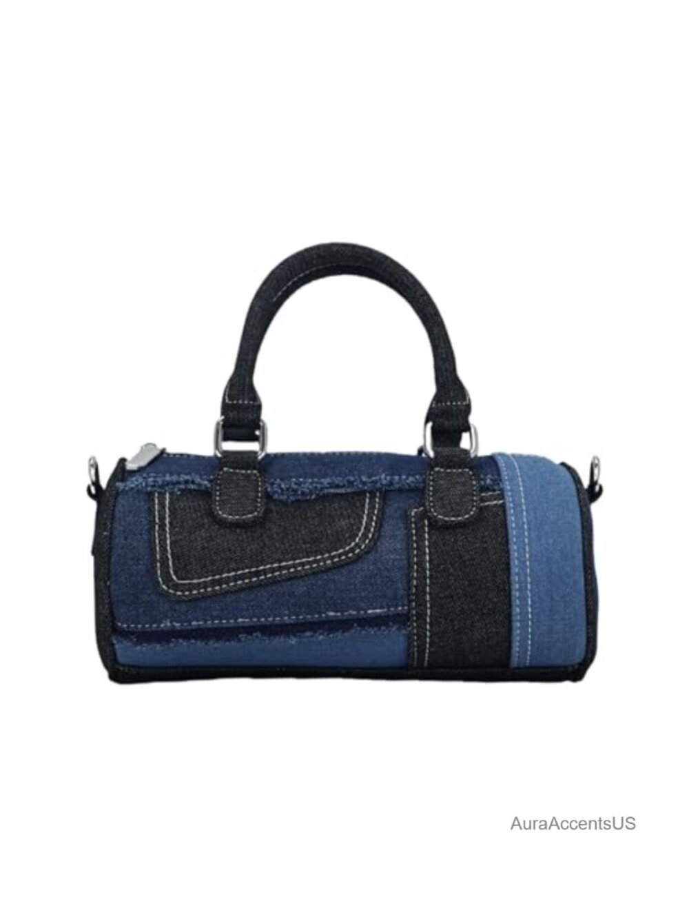 Denim Patchwork Crossbody Shoulder Bag Convertible Clutch
